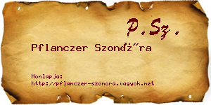 Pflanczer Szonóra névjegykártya